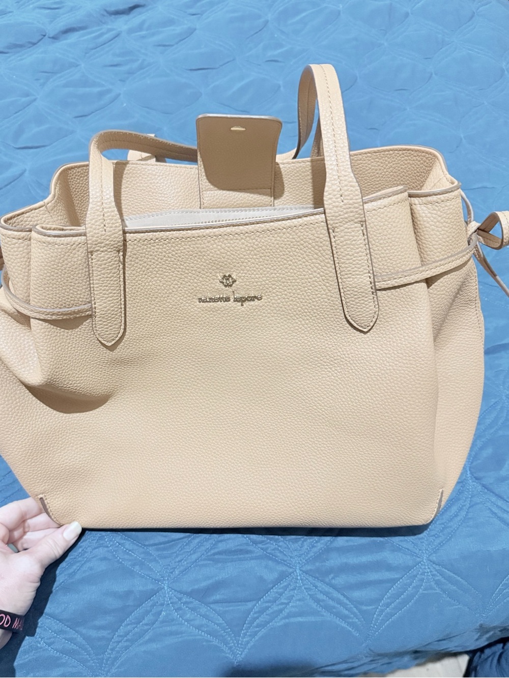 Nanatte Lepore tan pebbled leather tote